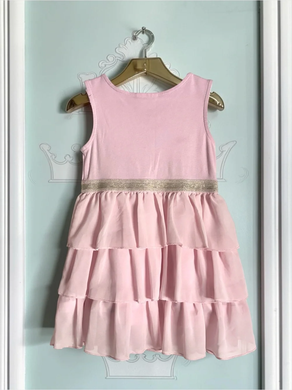 Hanna Andersson Pink Tiered Tulle Dress Size 4 Balletcore Princess